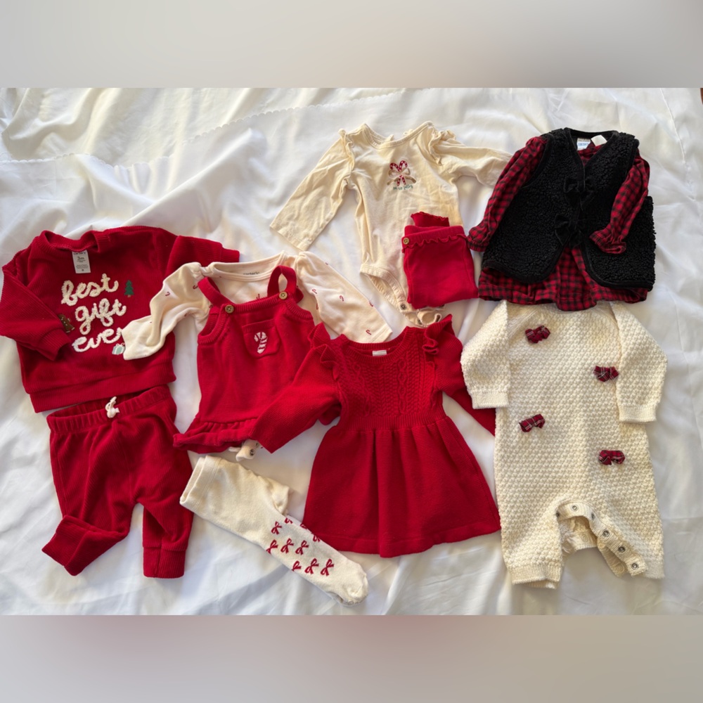 Carter's Baby Girl 11 Piece Holiday Bundle size 3 month